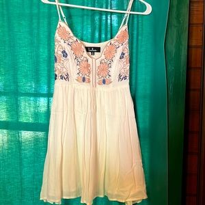 Lulus Floral Mini White Dress
